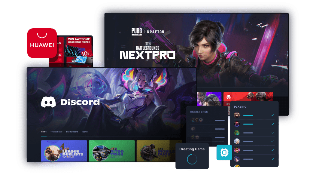 Branded esports tournament platform interface